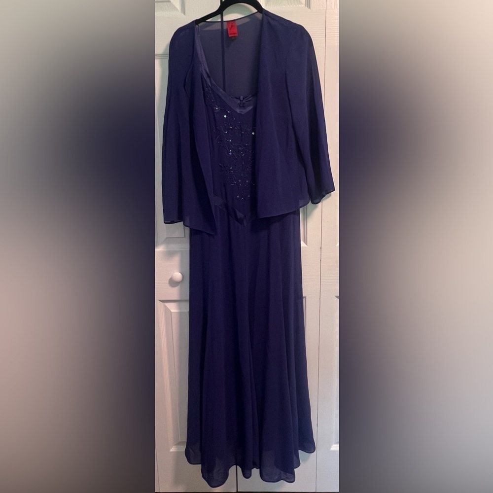 Z Studio Blue Evening Gown with Jacket